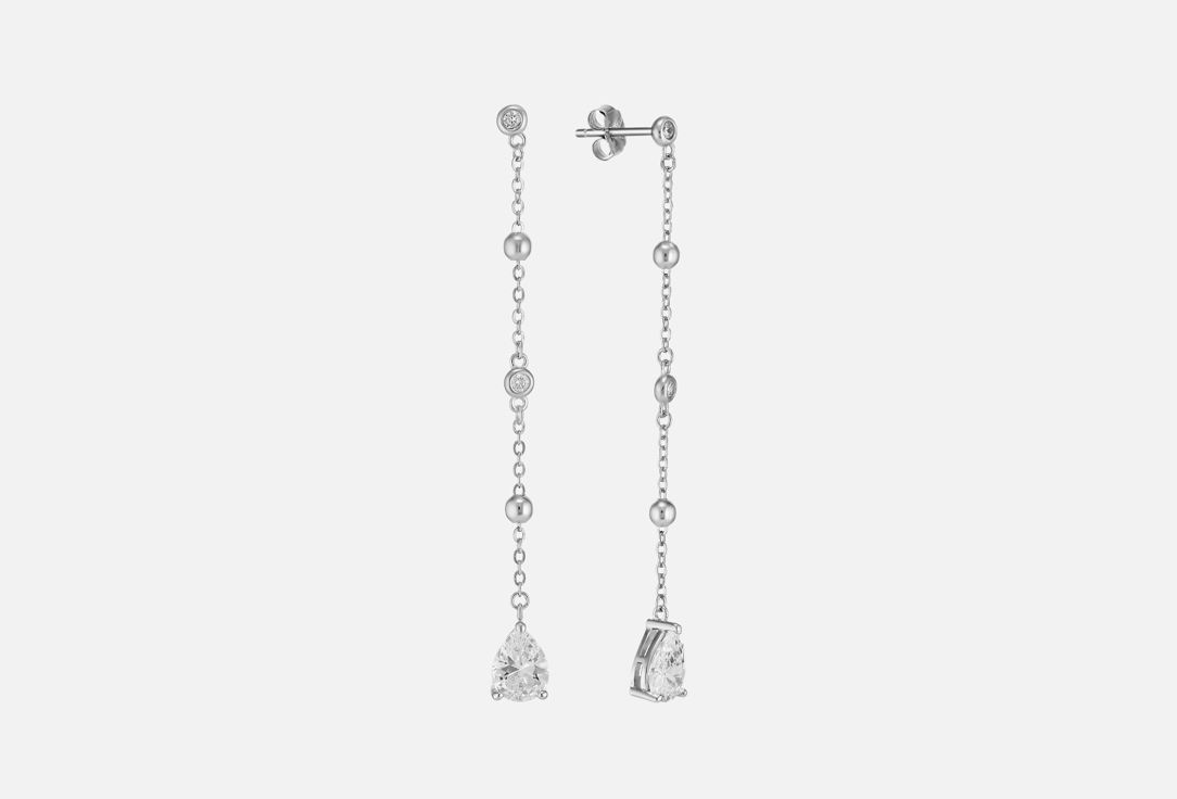 Изображение товара Серебряные серьги Mendel Drop с цирконами и родиевым покрытием для женщин
