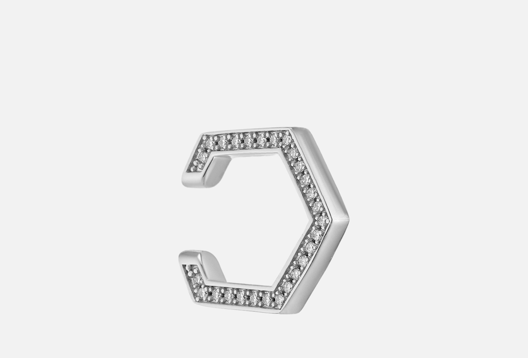 Изображение товара Серебряный кафф Mendel Geo 2 Silver с цирконами 925 пробы