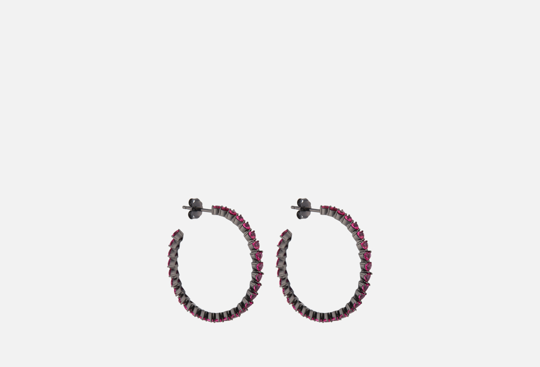 

Серьги-конго серебряные MENDEL, Heart Black 2 шт