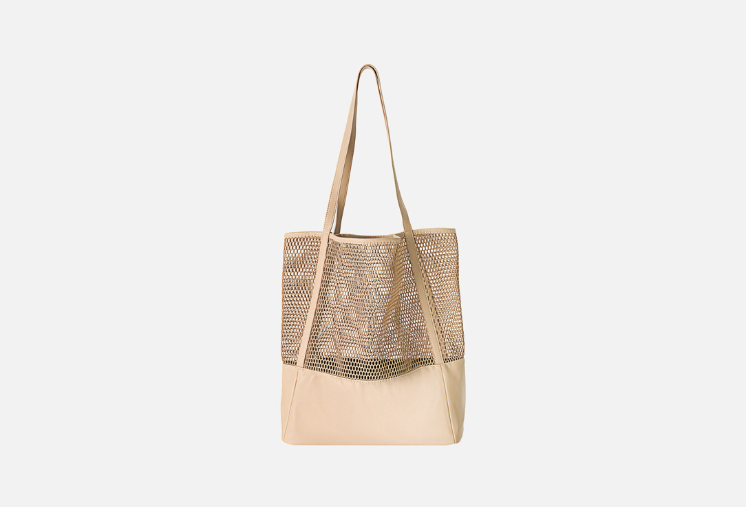 Изображение товара Женская сумка на плечо KEDDO из эко-кожи и сетки бежевый стильный дизайн