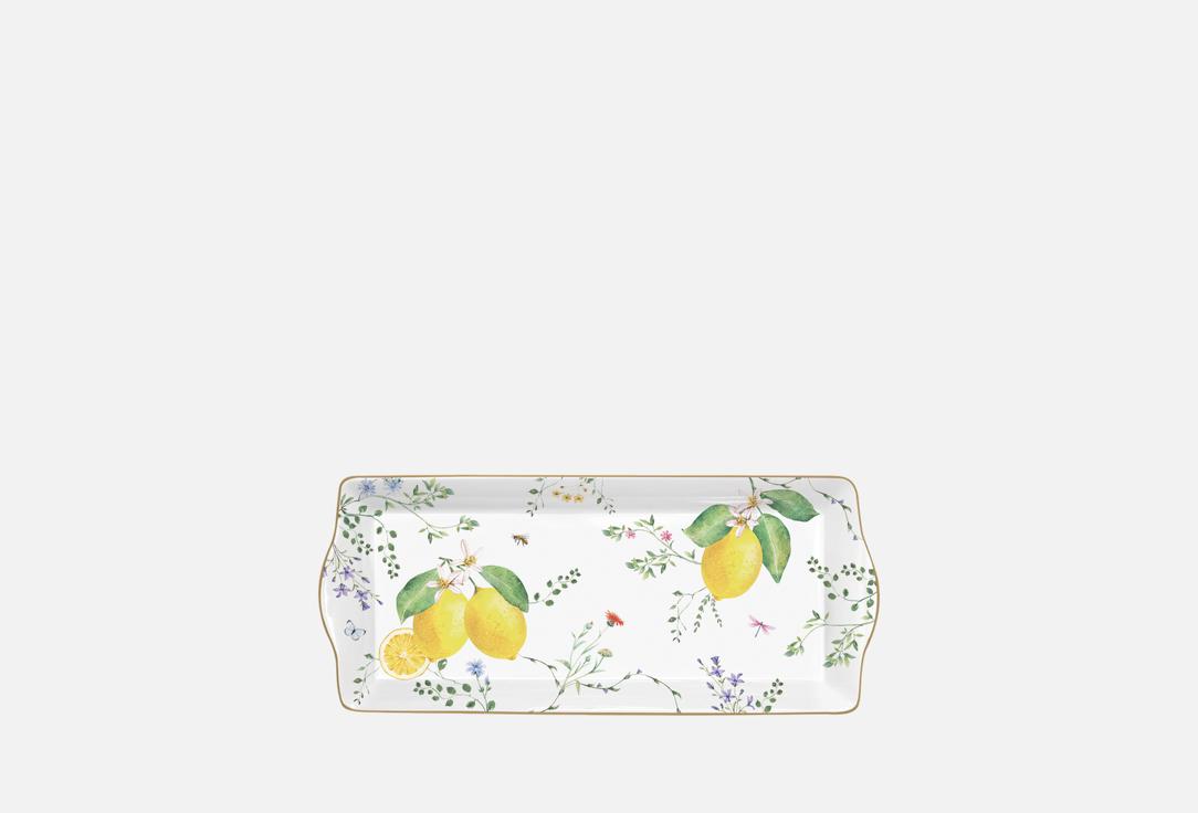 Изображение товара Блюдо прямоугольное Easy Life Цветы и лимоны, 35х15 см