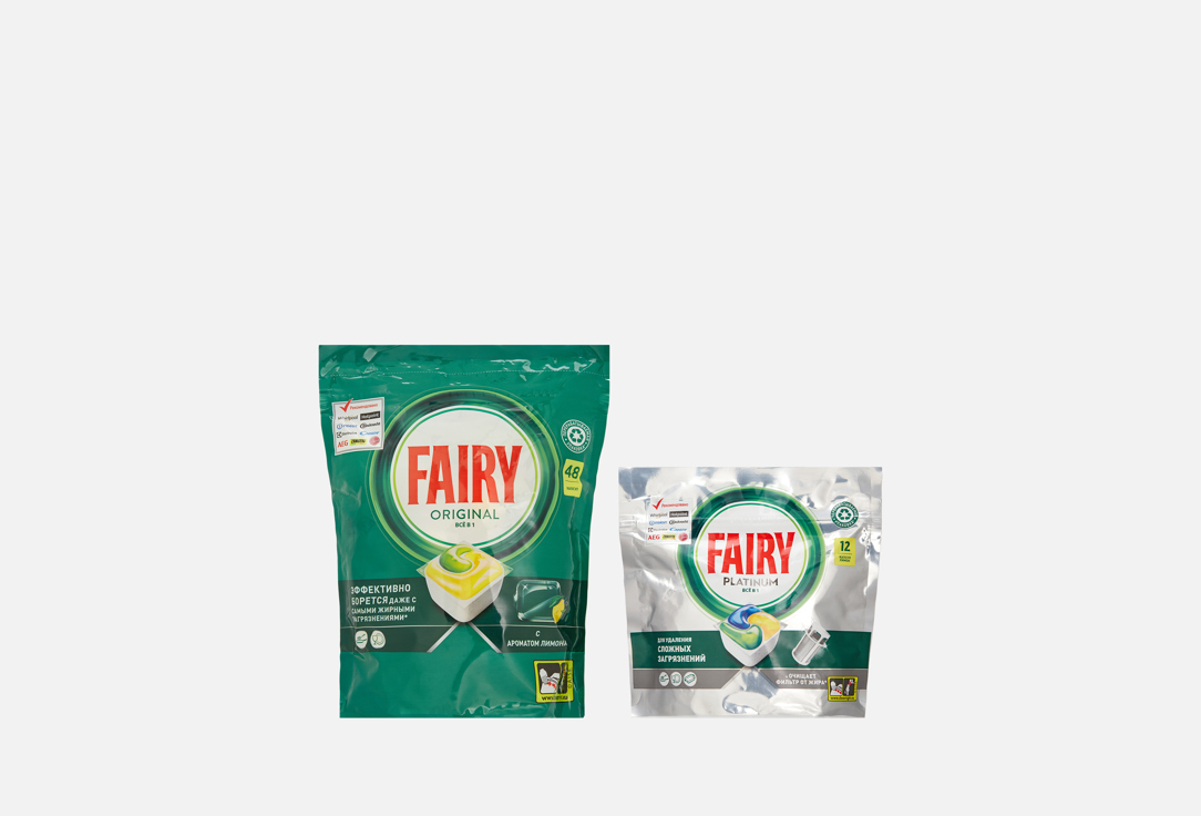 

Капсулы для посудомоечной машины FAIRY, All in One Lemon + Platinum 60 шт