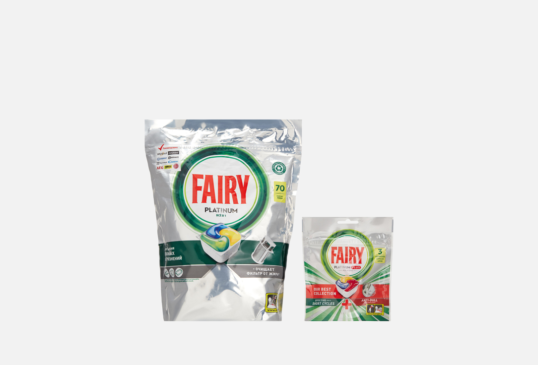 

Капсулы для посудомоечной машины FAIRY, All in One Lemon + Platinum Plus 73 шт