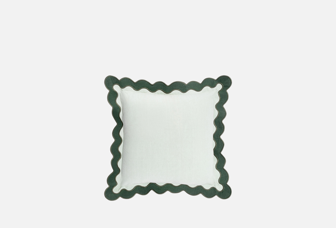 Чехол на подушку TKANO С контрастным кантом, зеленый, Trendy Ruffles, 40х40 см 1 шт