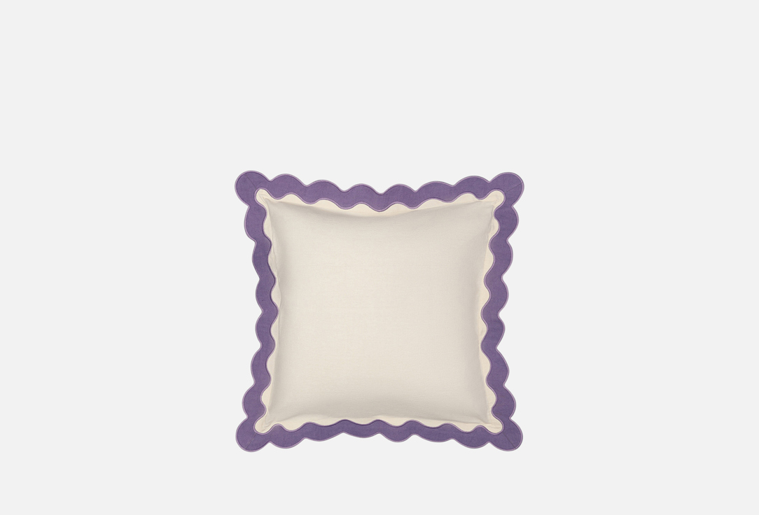 Изображение товара Чехол на подушку Tkano с контрастным кантом, сиреневый, Trendy Ruffles, 40х40 см
