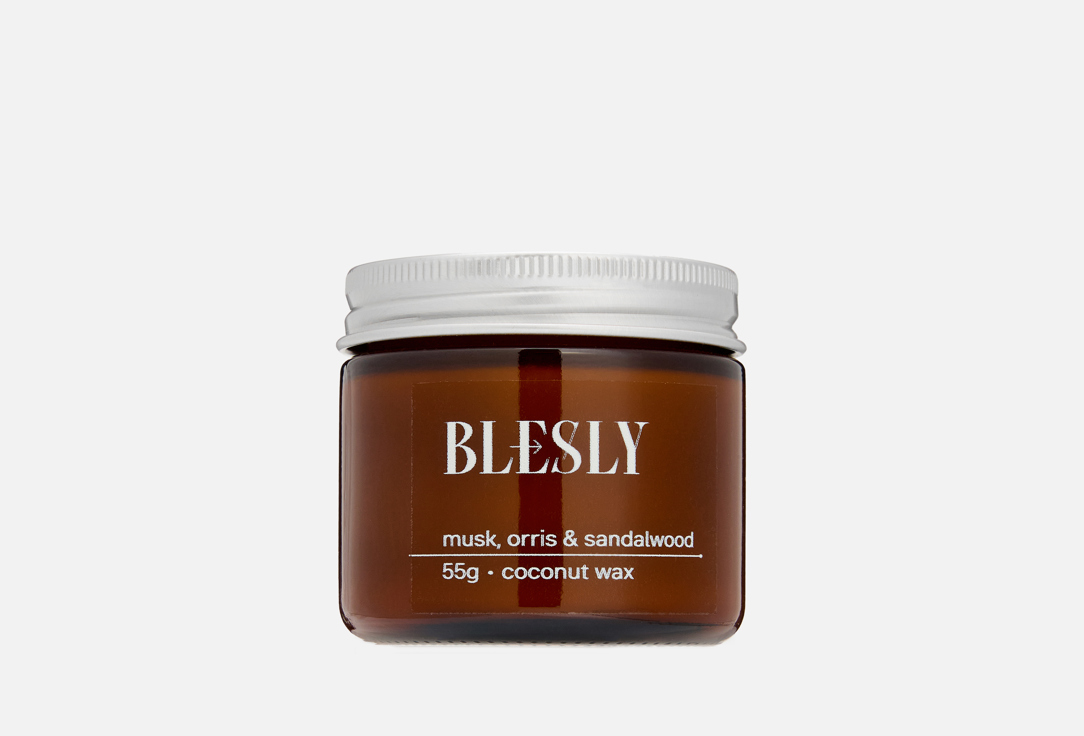 Изображение товара Ароматическая свеча Blesly MUSK ORRIS & SANDALWOOD 55 г для уюта и релаксации