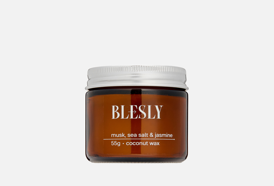 

Ароматическая свеча BLESLY, MUSK, SEA SALT & JASMINE 55 г