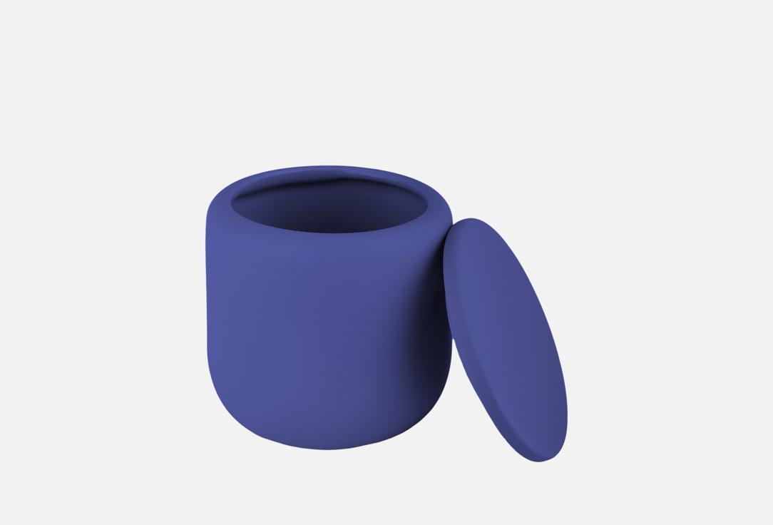 Изображение товара Керамический контейнер Moroshka Terapy 9х9х9 см синий для хранения ватных дисков и палочек