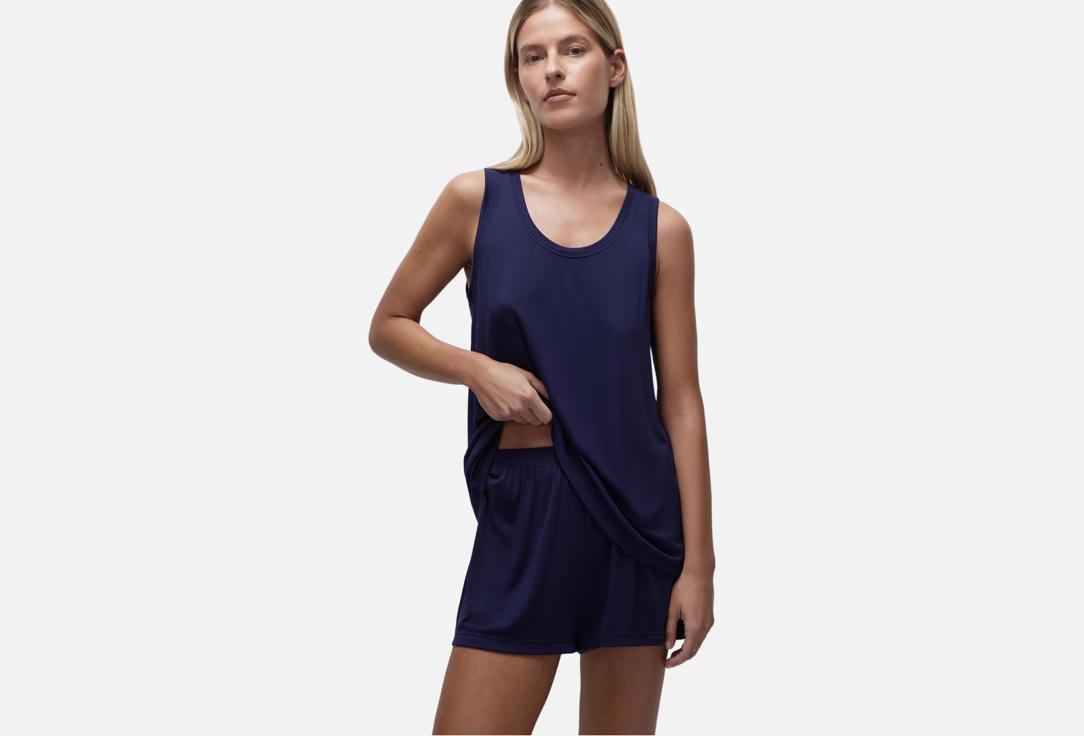 Изображение товара Женские темно-синие короткие шорты Belle YOU из трикотажа с модалом