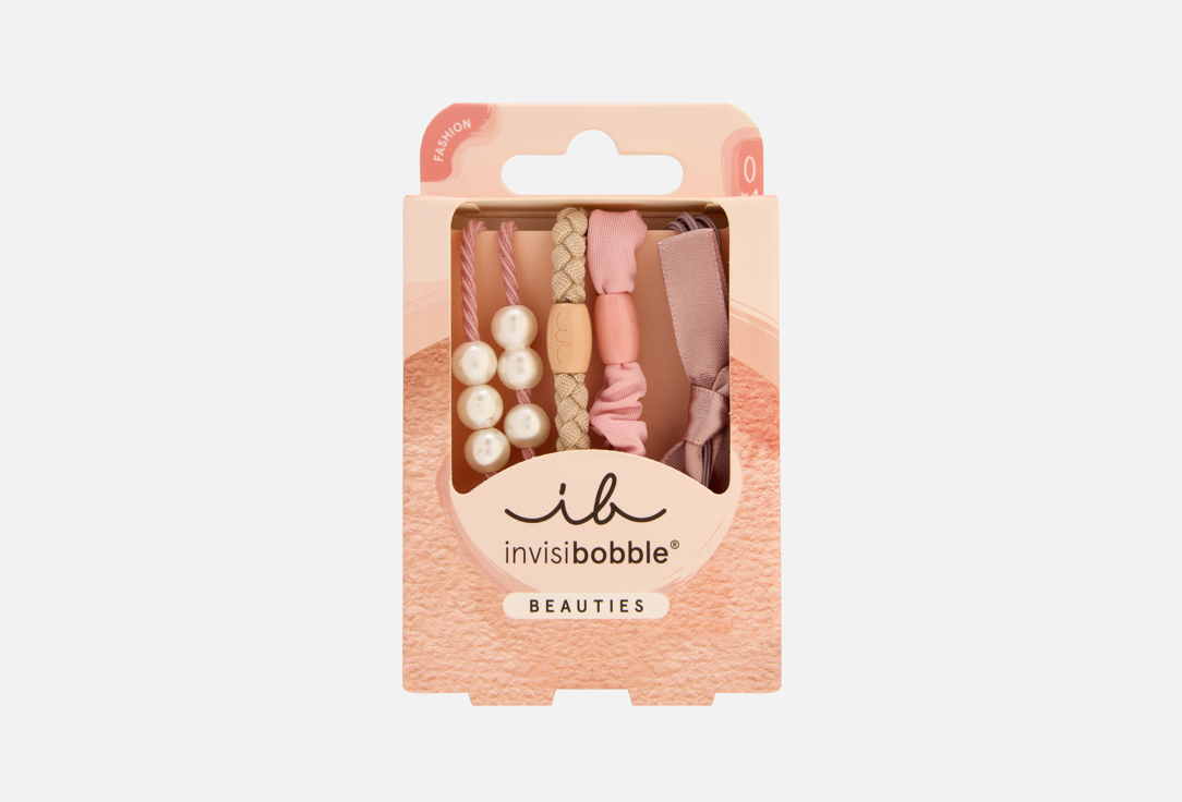 Изображение товара Набор резинок для волос Invisibobble BEAUTIES Powdery Pearl 4 шт элегантных аксессуара