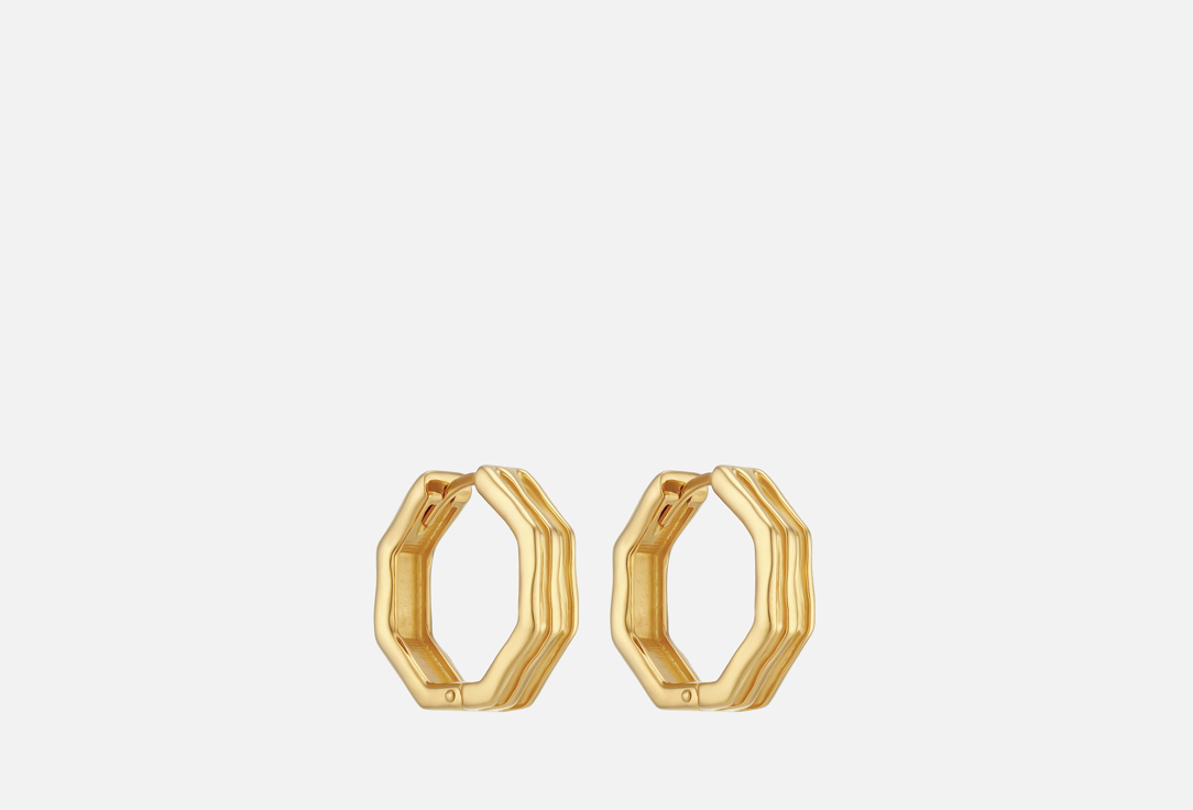 Изображение товара Серьги кольца серебряные 925 пробы с позолотой диаметром 20 мм