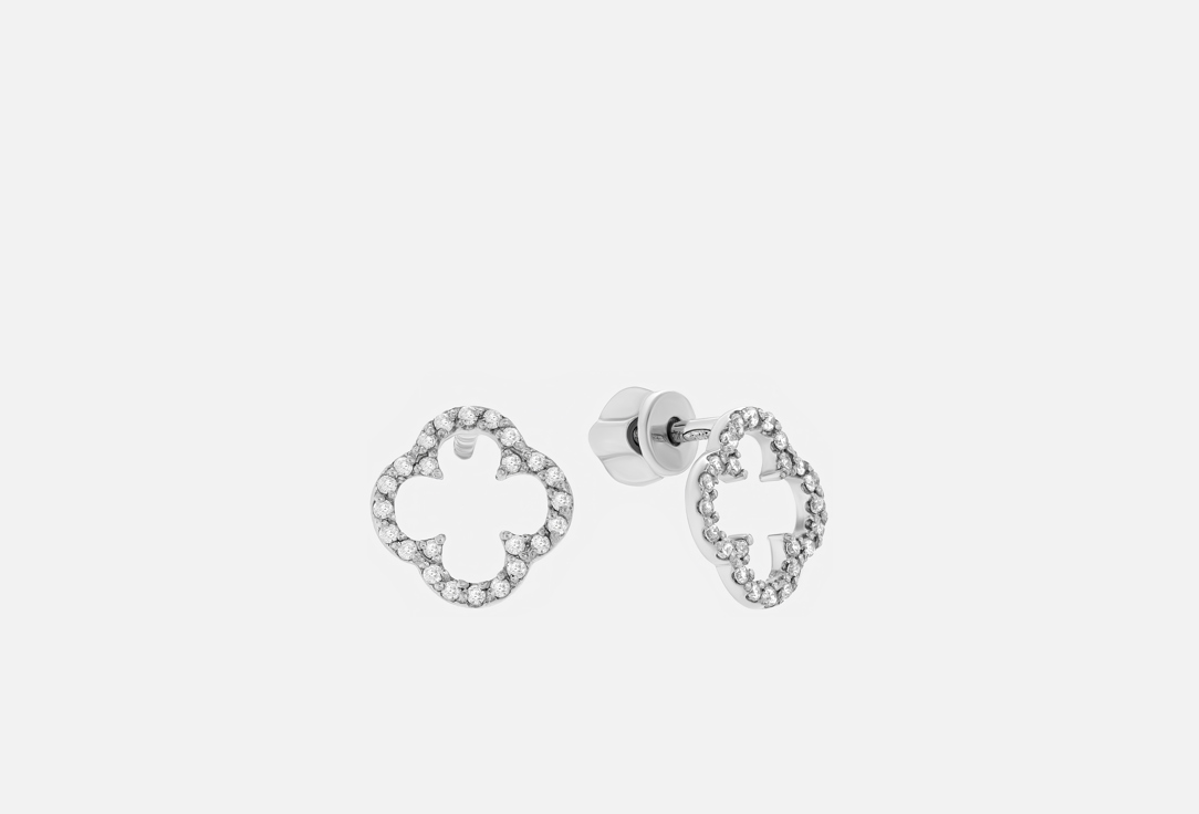 Изображение товара Серьги пусеты серебряные Sun Soul JWL четырехлистники