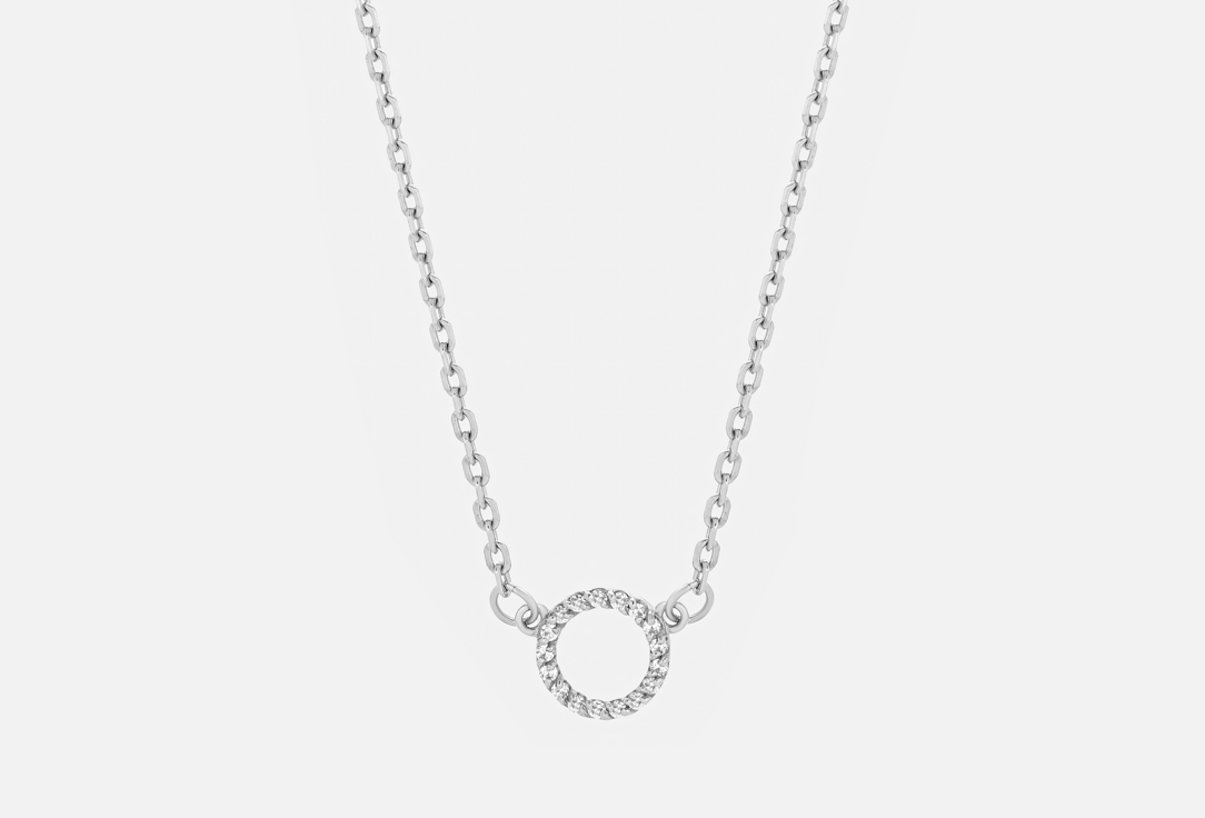 Изображение товара Колье серебряное Sun Soul JWL круг с фианитами
