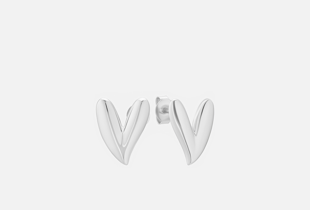 

серьги-пусеты серебряные JUVEDEL, В форме сердца 2 шт