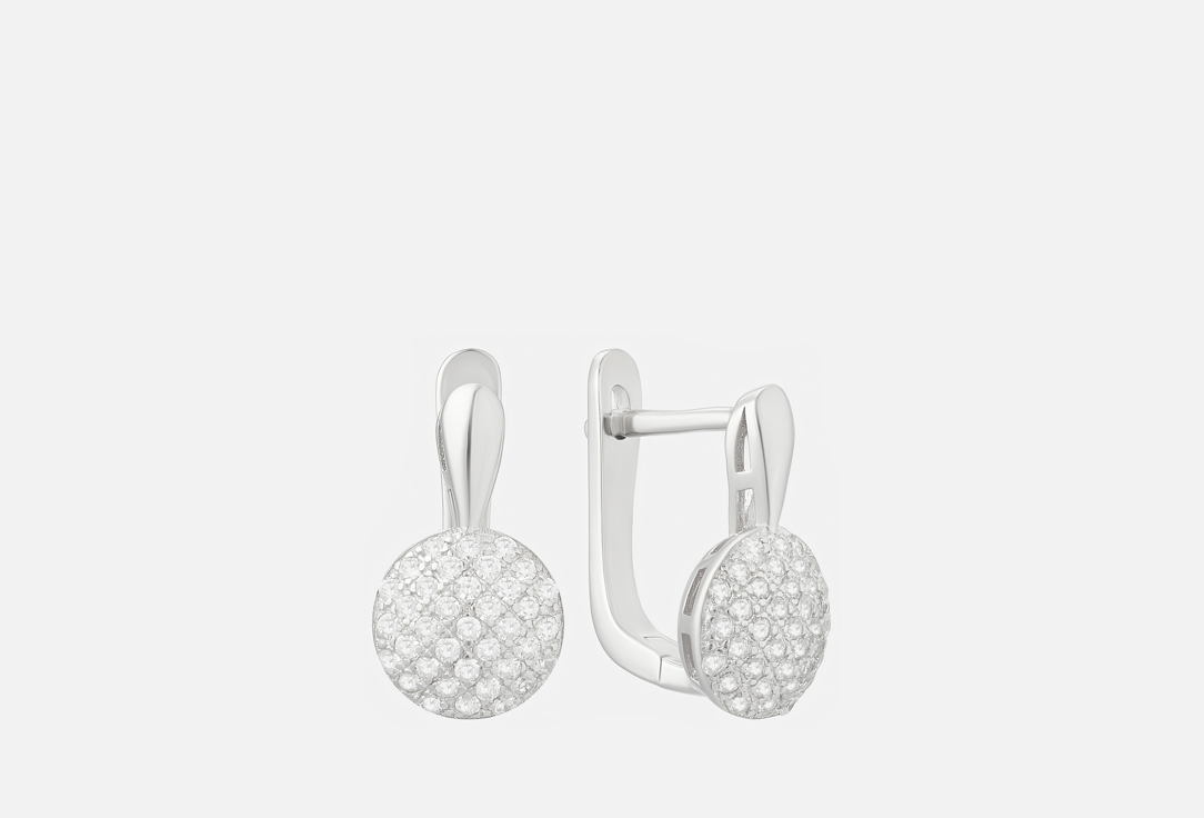 

серьги серебряные JUVEDEL, С фианитами 2 шт