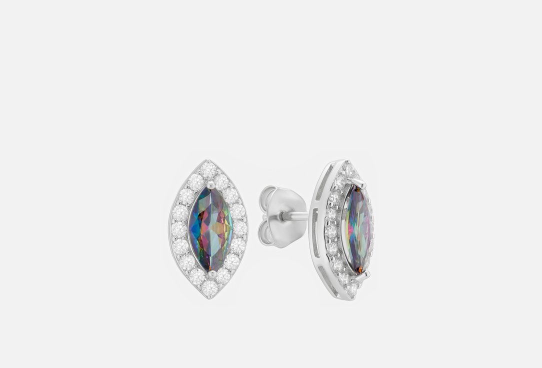 Изображение товара серьги-пусеты серебряные JUVEDEL с фианитами