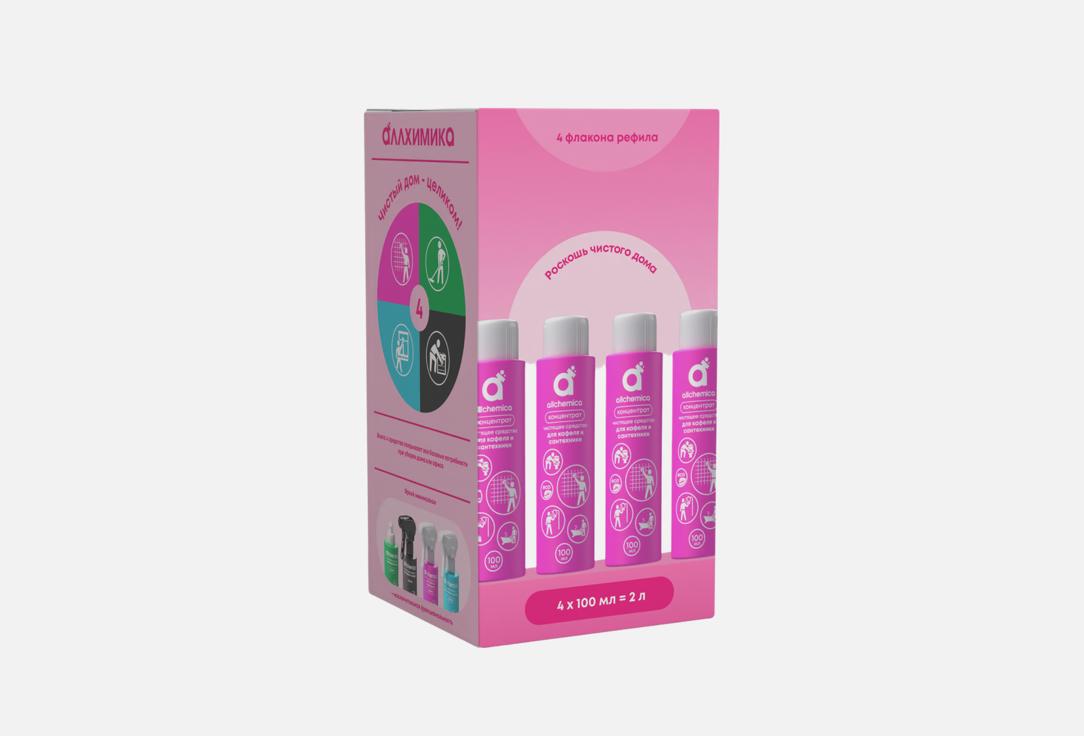 Чистящее средство для сантехники и кафеля, набор рефилов ALLCHEMICA Concentrated acid detergent 4 шт