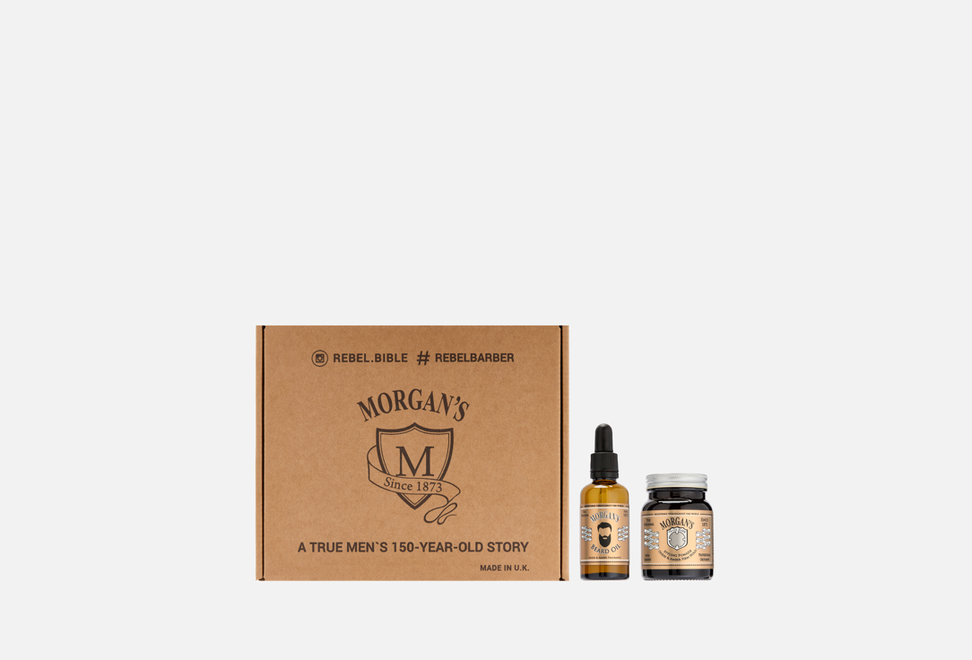 Изображение товара Набор средств для бороды и волос Morgans Oudh & Amber beard oil + styling pomade