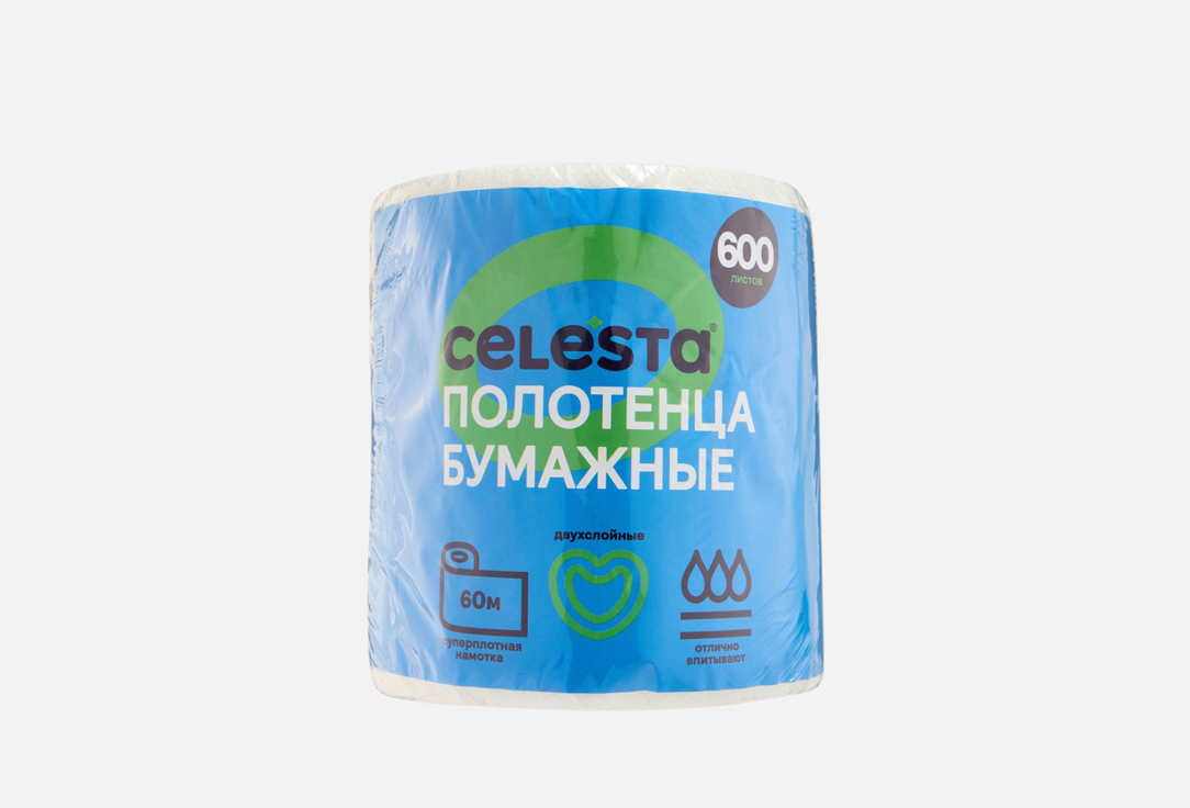 

Полотенца бумажные CELESTA, Двухслойные, 600 листов 1 шт