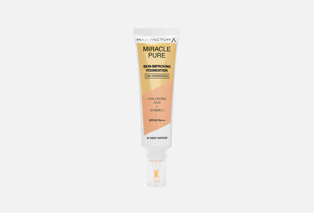 

Тональная основа для лица SPF30+ MAX FACTOR, MIRACLE PURE SKIN-IMPROVING FOUNDATION 24H HYDRATION HYALURONIC ACID + VITAMIN C 30 мл