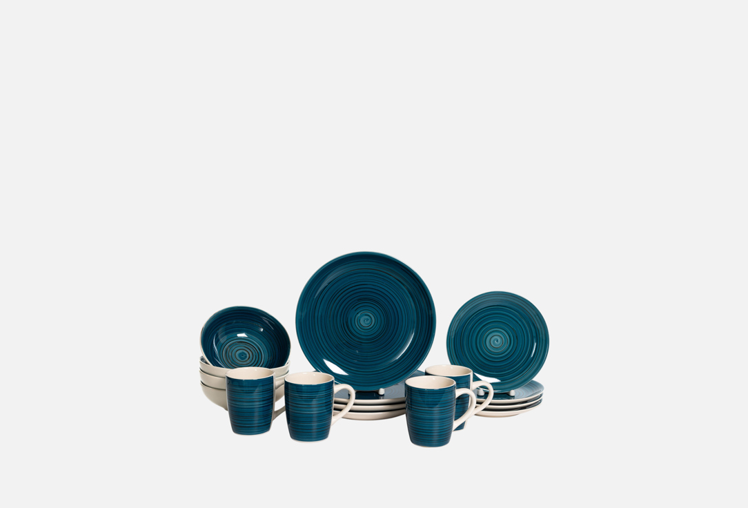 

Набор столовый ELRINGTON, Синий, ВЕЧЕРНИЙ БРИЗ 16 шт