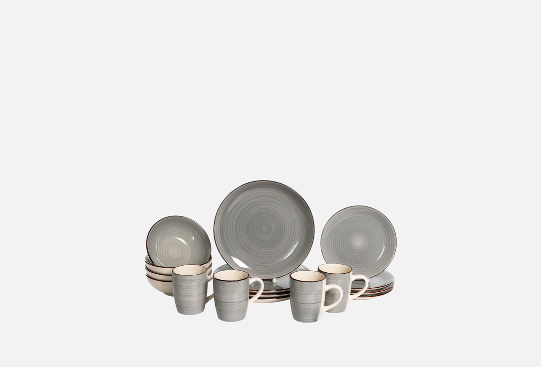 

Набор столовый ELRINGTON, Серый, АЭРОГРАФ СВЕТЛЫЙ ГРАФИТ 16 шт