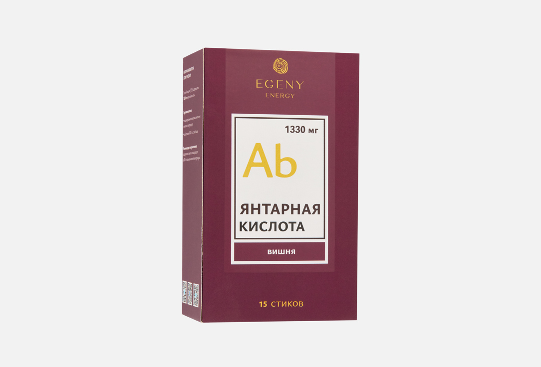 Изображение товара БАД для детокса EGENY Янтарная кислота с соком вишни в стиках 15 г