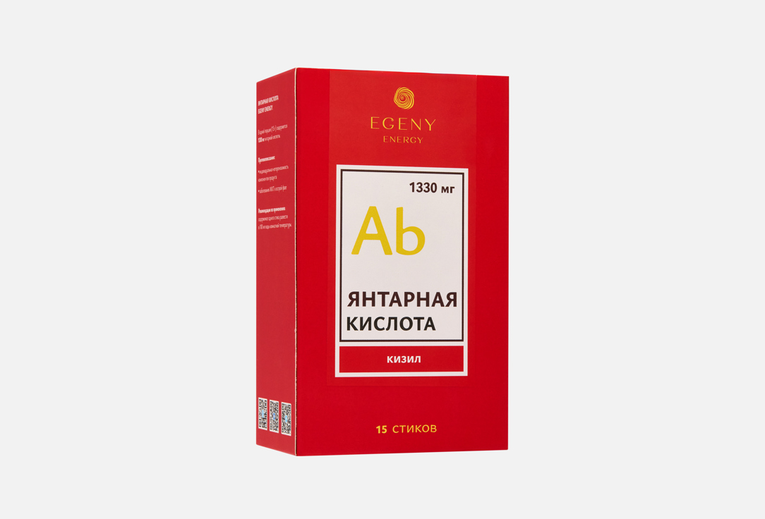 Изображение товара БАД EGENY Янтарная кислота с соком кизила для детокса в стиках