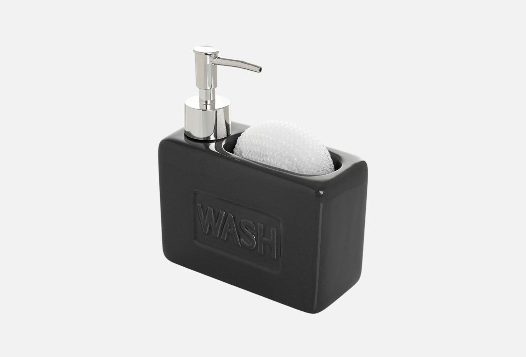

Диспенсер кухонный DENASTIA, Серый, WASH, в наборе с губкой, 14,3x6,3x16,5, серый 1 шт