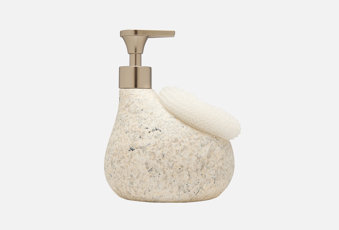 

Диспенсер для жидкого мыла DENASTIA, Белый, STONE, с белой губкой, 13x11x16,8, белый 1 шт