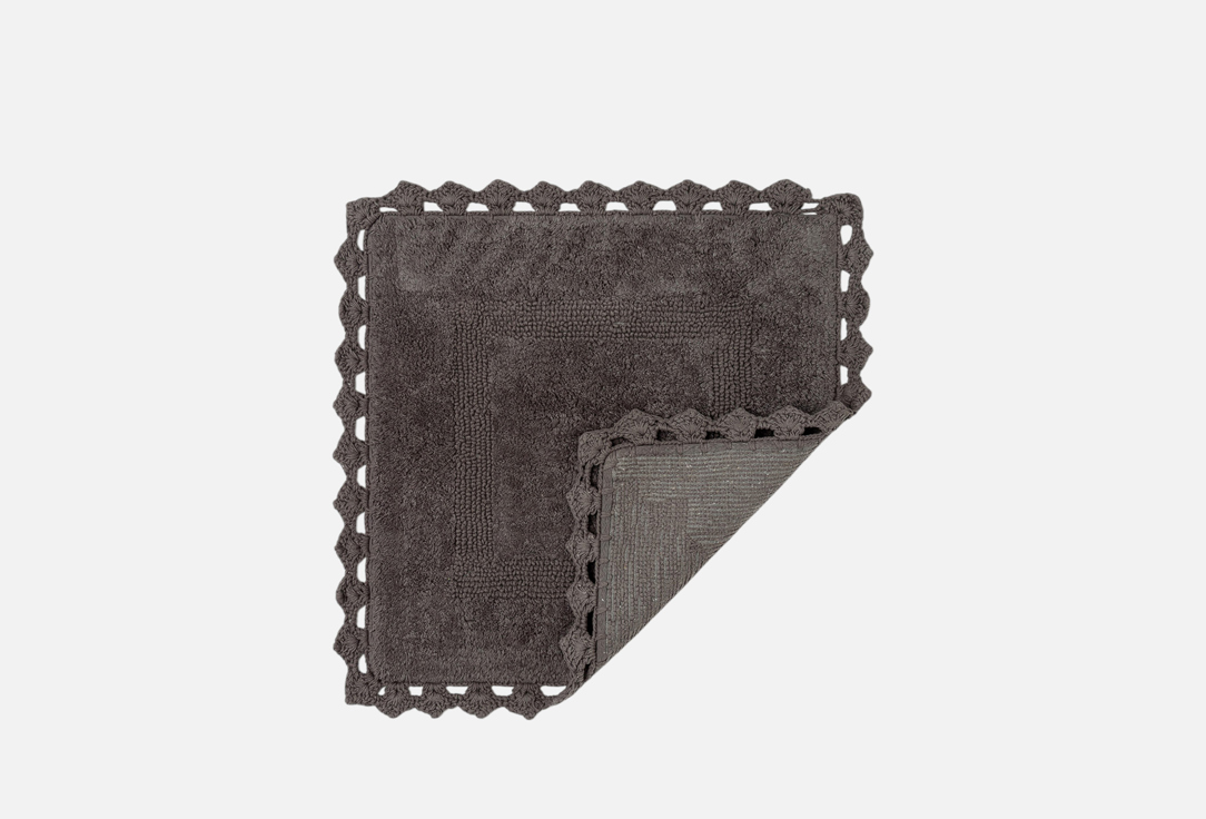 

Коврик для туалета DENASTIA, Серый, 50x50, кружево, тёмно-серый 1 шт
