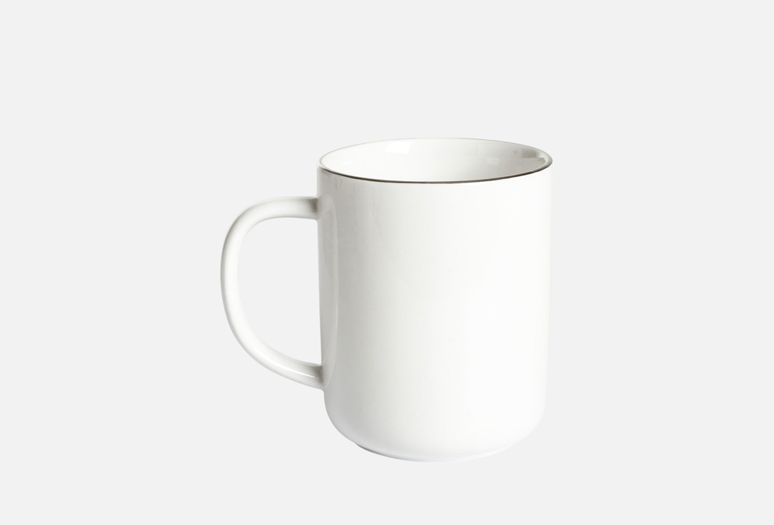 

Кружка DENASTIA, Белый, GOLD MOOD, белый с серебряной каймой 1 шт