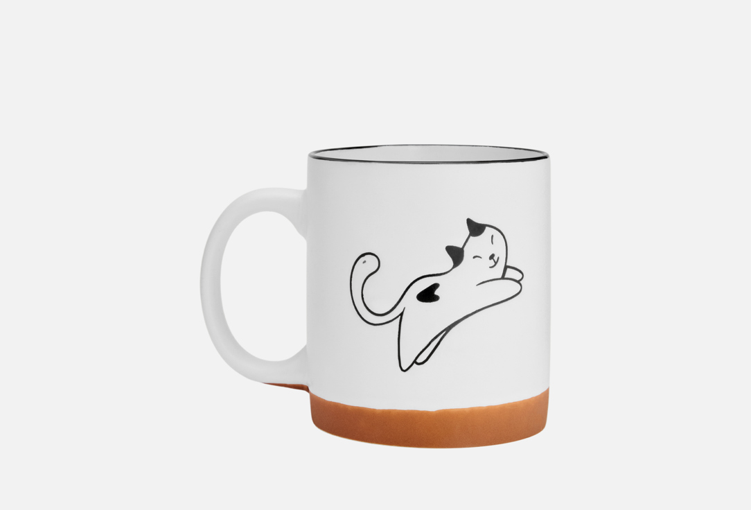 Изображение товара Фарфоровая кружка DeNASTIA с изображением животных 340 мл для кофе и чая