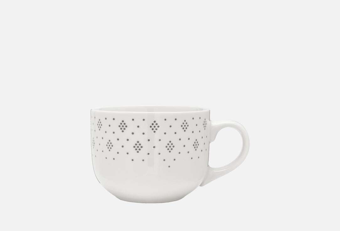 

Кружка DENASTIA, Принт, Орнамент ромбы, белый 1 шт