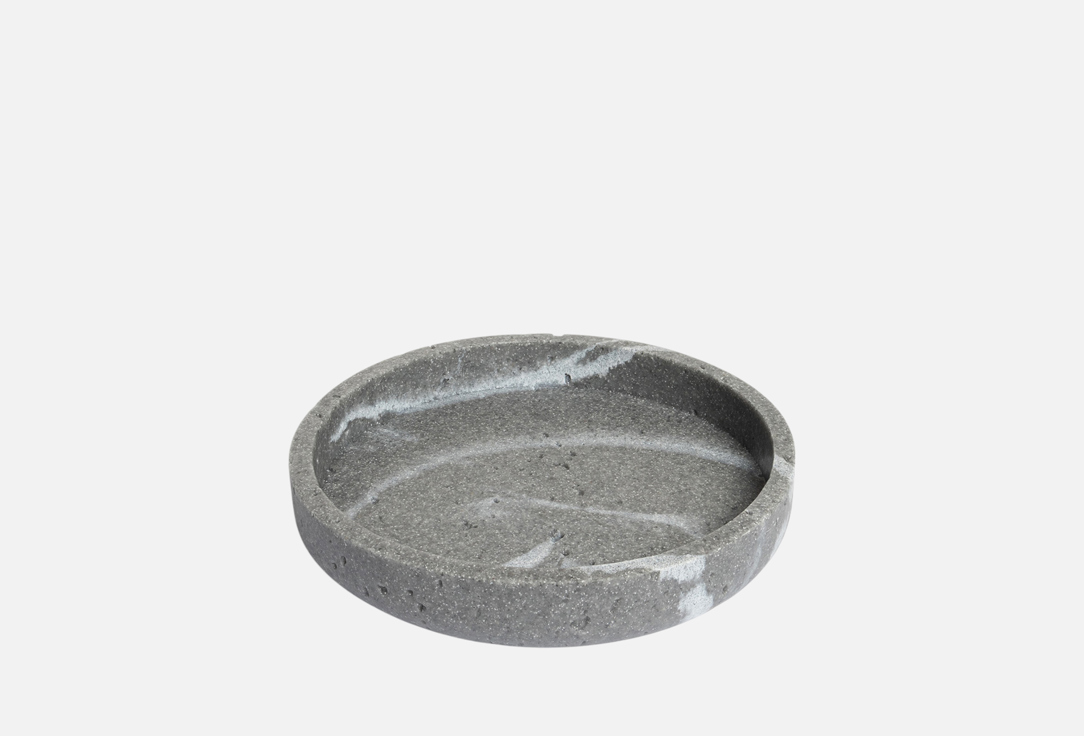 Изображение товара Мыльница DeNASTIA Ronda, 12x12x2, белая волна серый