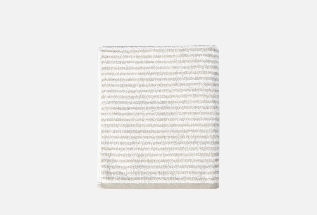 Изображение товара Махровое полотенце DeNASTIA Motive полоски 100x150 серое из 100% хлопка