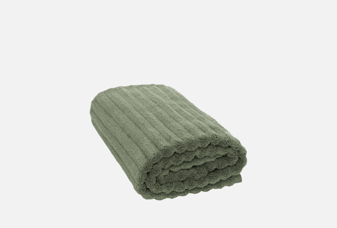 Изображение товара Полотенце махровое DeNASTIA Узкая Волна, 100x150, зеленый