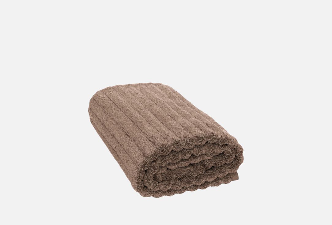 Изображение товара Полотенце махровое DeNASTIA Узкая Волна, 100x150, коричневый