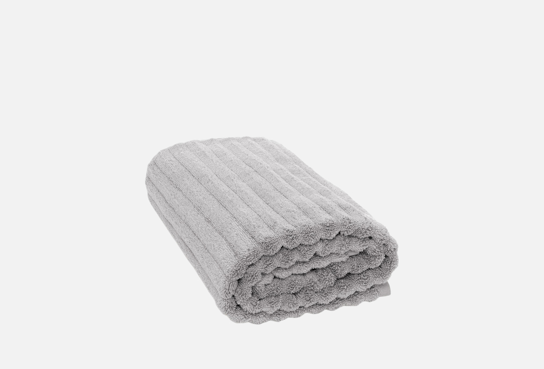 Изображение товара Махровое полотенце DeNASTIA Узкая Волна 100x150 см серое