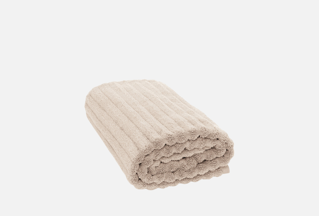 Изображение товара Полотенце махровое DeNASTIA Узкая Волна, 70x130, бежевый