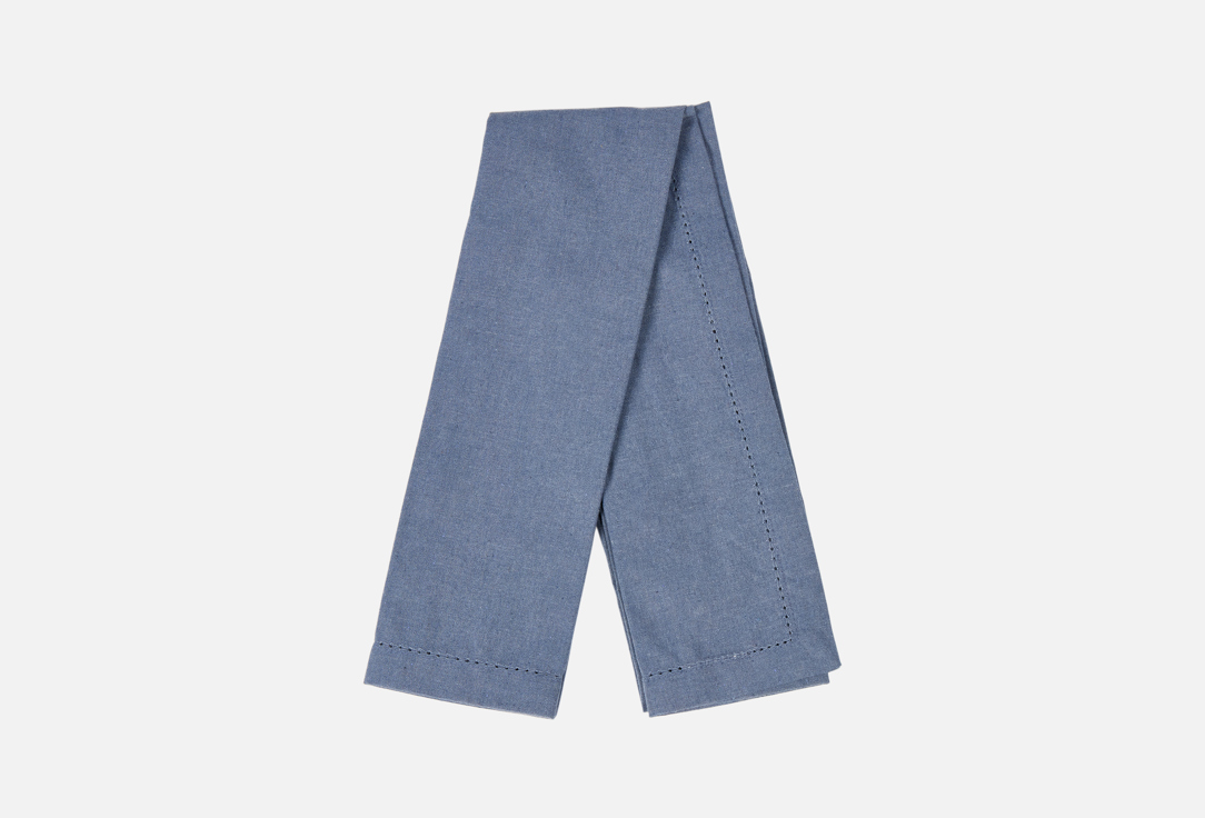 

Раннер для сервировки DENASTIA, Синий, Basic linen, мережка по краю, 35x160, синий меланж 1 шт