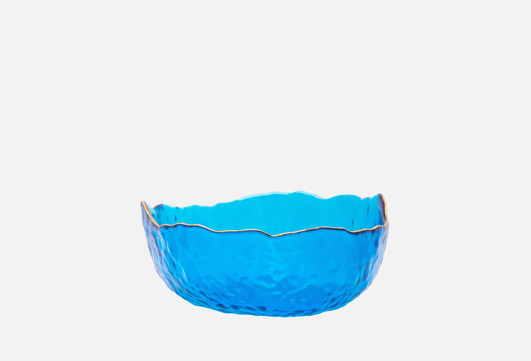 Изображение товара Салатник средний LUCKY 17x8,5, голубой с золотой каймой