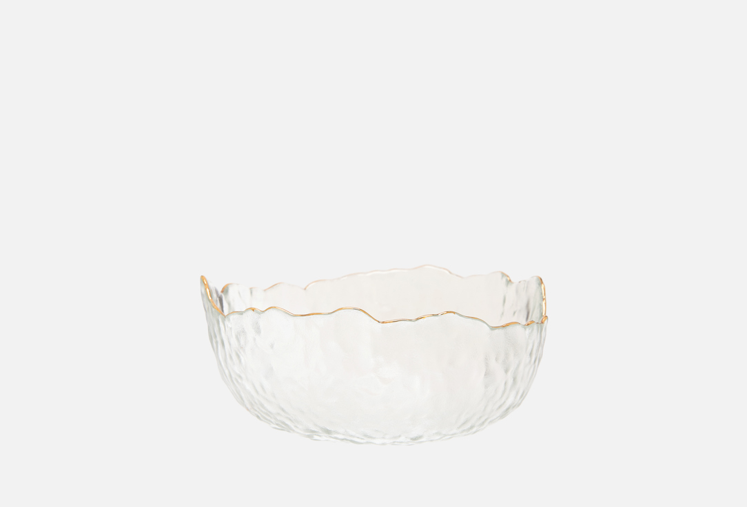 Изображение товара Салатник средний LUCKY 17x8,5, прозрачный с золотой каймой