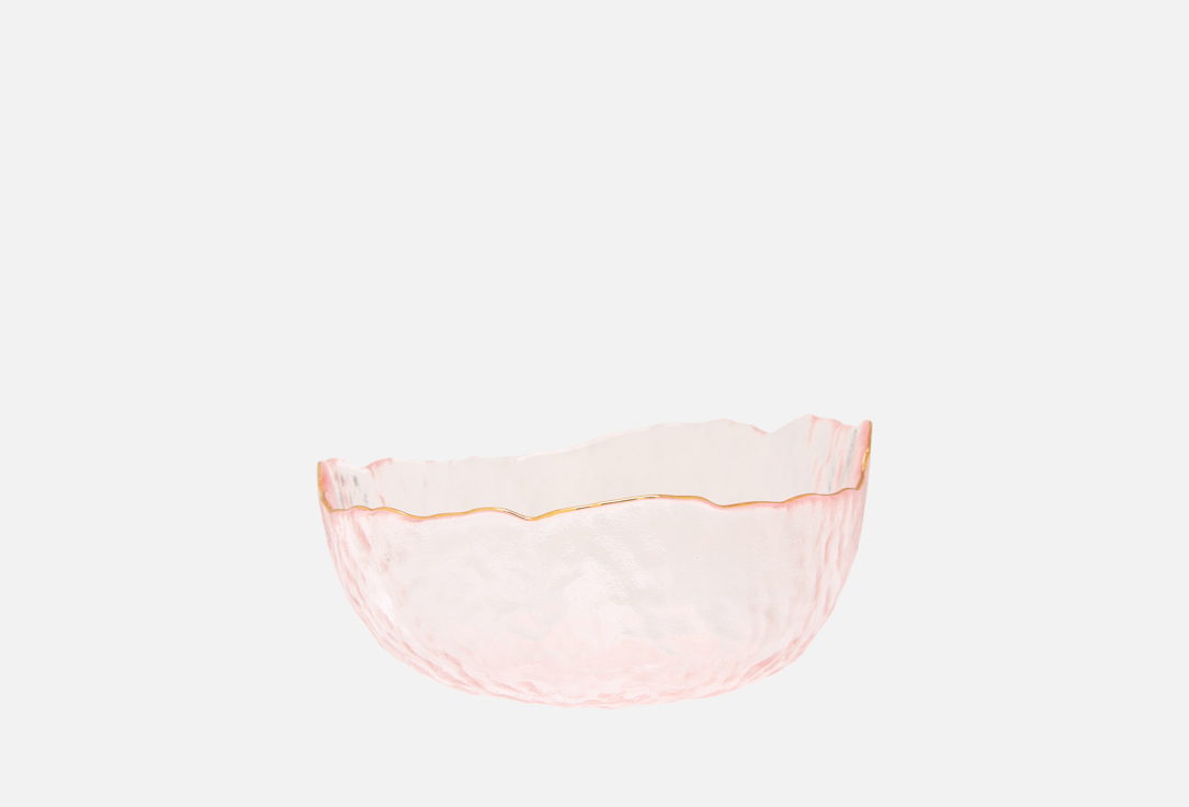 Изображение товара Салатник средний LUCKY 17x8,5, розовый с золотой каймой