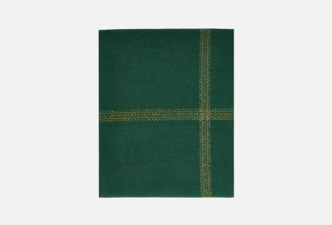 Изображение товара Текстильная скатерть DeNASTIA Клетка Holiday 140x180 зеленый с золотом