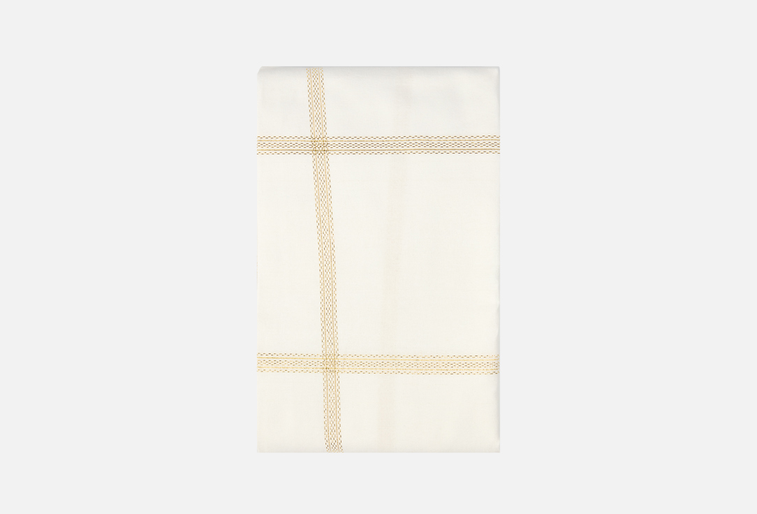 Изображение товара Скатерть DeNASTIA Клетка, Holiday, 150x230, белый, золото