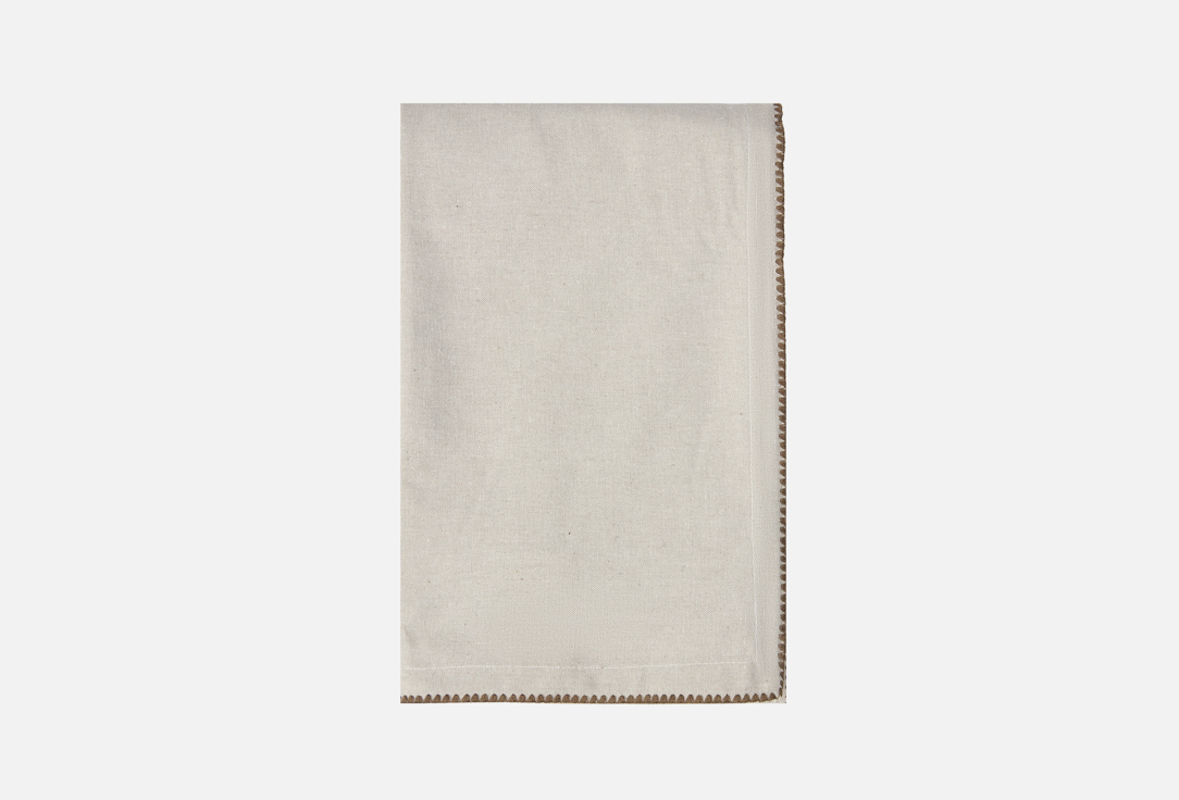 

Скатерть DENASTIA, Серый, Natural, вышивка по краю, 150x230, светло-серый меланж 1 шт