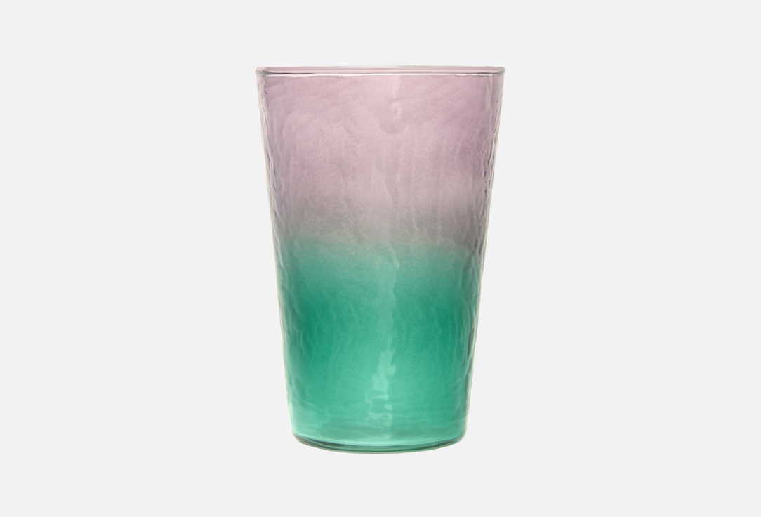 Изображение товара Стакан DeNASTIA конус фиолетовый и зеленый 375 мл стекло ручной работы