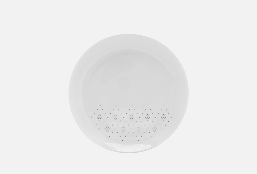 

Тарелка DENASTIA, Принт, Орнамент ромбы из точек, D21, белый 1 шт
