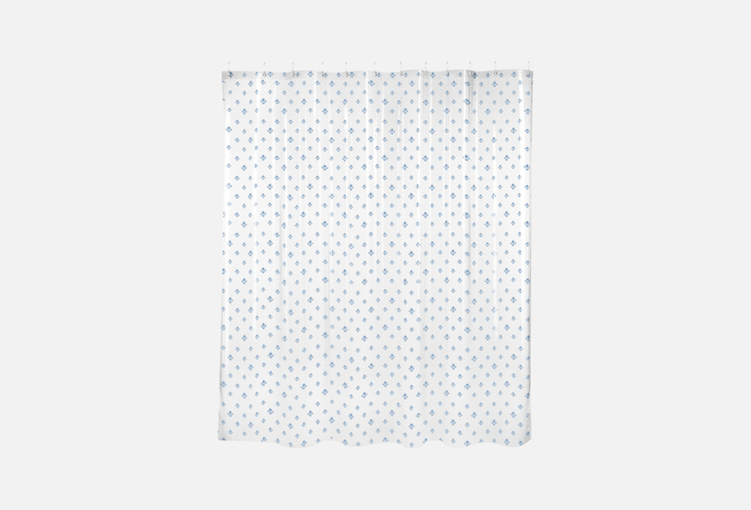 Изображение товара Шторка для ванной DeNASTIA ЦВЕТОК, 180x200, голубой